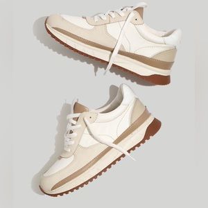 Madewell Kickoff Trainer Sneakers Neutral Colorblock Learher Women’s size 6